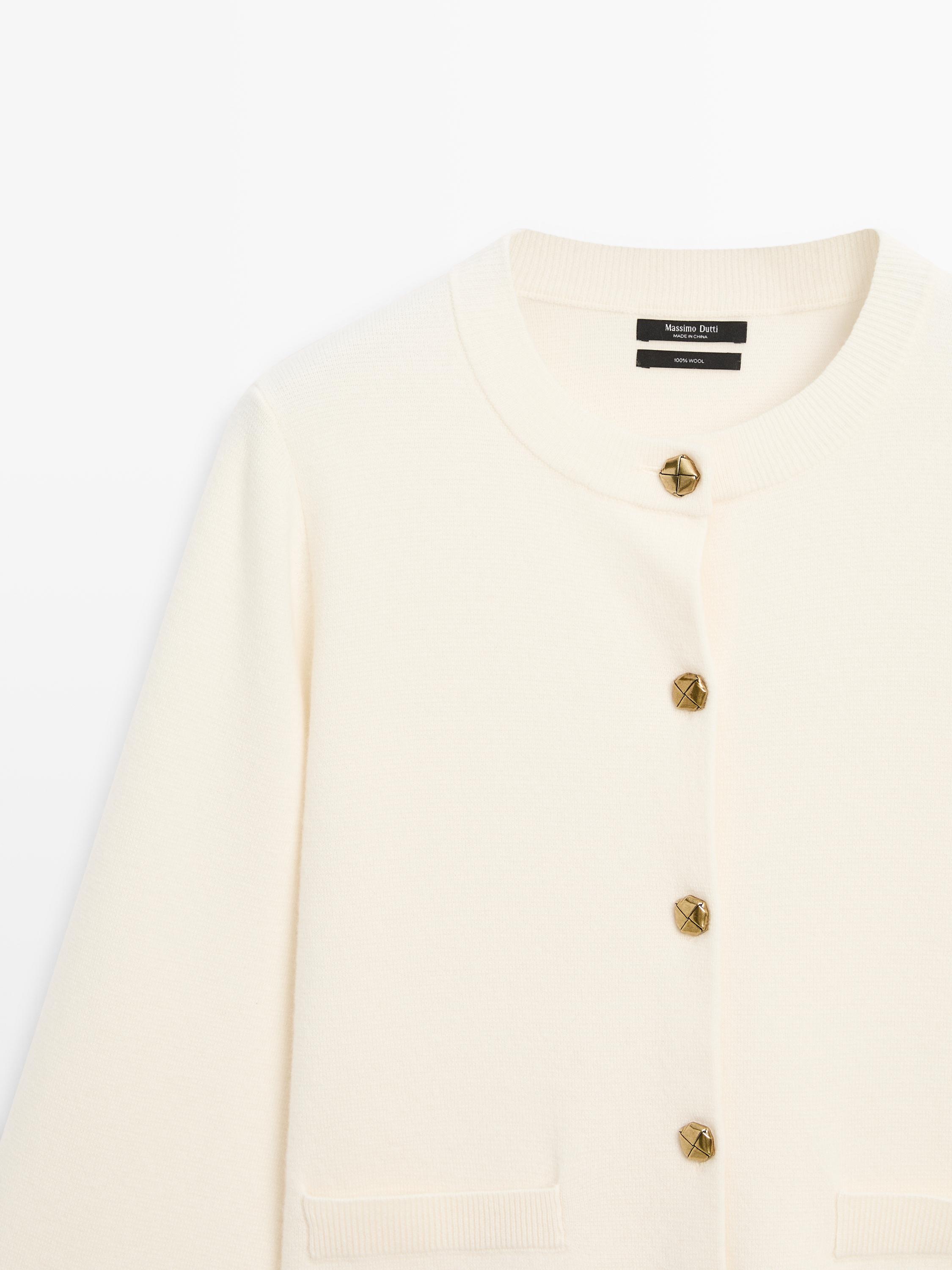 100% wool knit cardigan